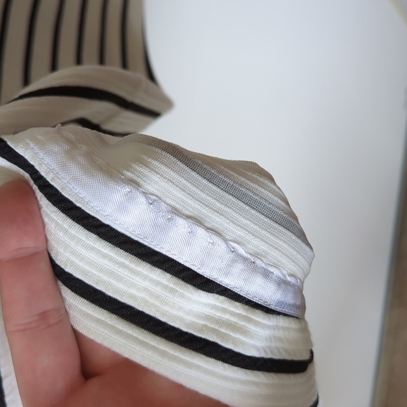 Maeve | Anthropologie Mitred Black & White Striped Fit & Flare Dress Size 8 P - Picture 12 of 12